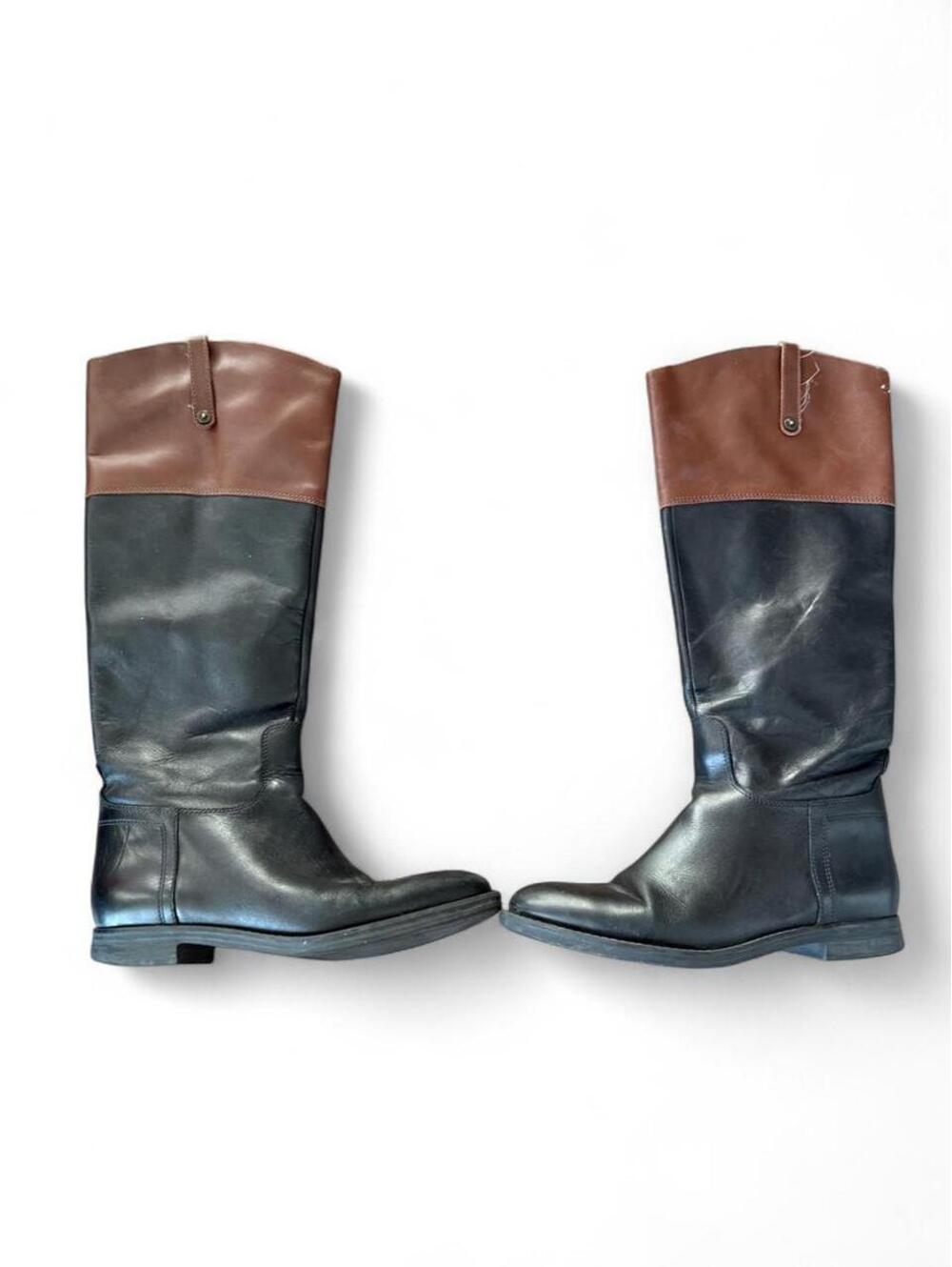 Colorblock Leather Riding Boots Size 8.5M